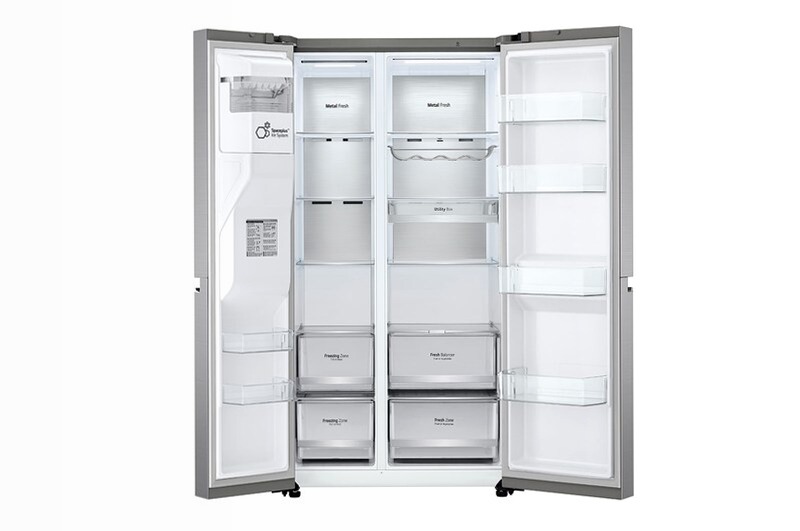 Frigorifero Side-by-Side Door-in-Door | Classe E, 635L | Wi-Fi, Dispenser con allaccio, UVnano, No frost | Inox E Side by Side 635lt