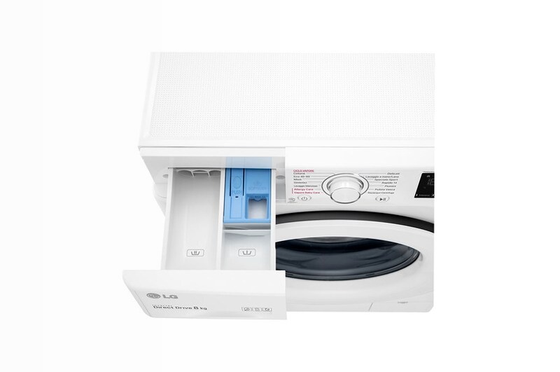 LG Lavatrice Smart AI DD™ 8kg Bianco