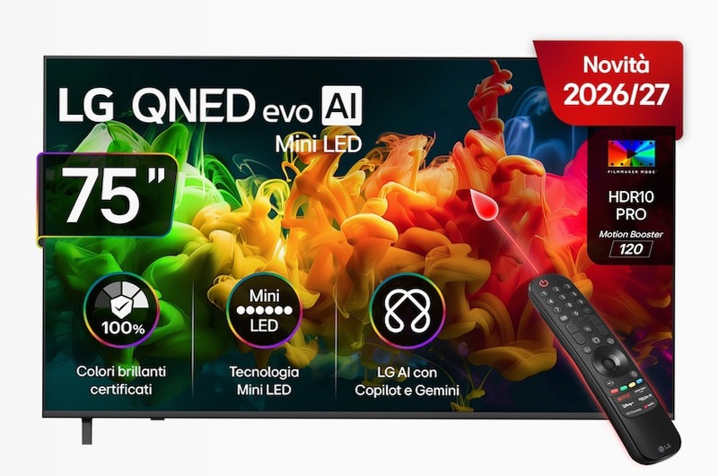 TV 75 pollici LG QNED evo AI MiniLED QNED80B 4K Smart TV 2026 - 75QNED80B6A | LG Italia 75" HD Mini-LED