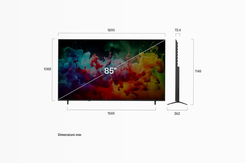TV 85 pollici LG QNED AI MiniLED QNED70B 4K Smart TV 2026 - 85QNED70B6A | LG Italia 85" HD