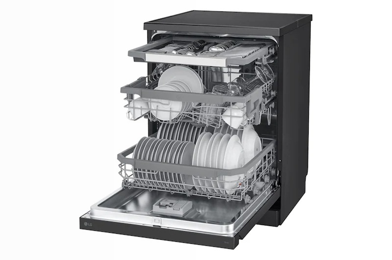 Forno Vapore InstaView 76L e Lavastoviglie QuadWash Serie 3 76 A Nero Libera