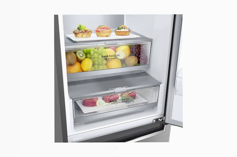 Frigorifero combinato | Classe D, 341L | Wi-Fi, Wine Rack, Door & Linear Cooling, Fresh Balancer & Converter, No frost | Inox D 341lt