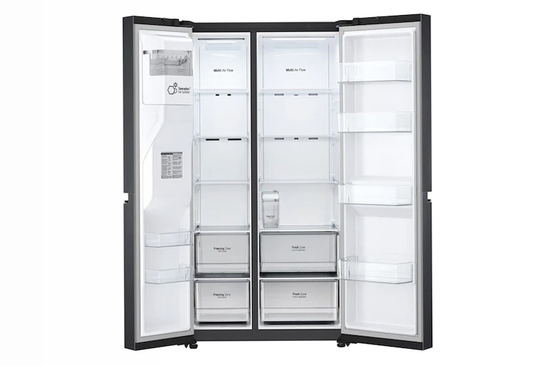 Frigorifero Side-by-Side LG Classe D + Microonde 25 Litri Nero Libera