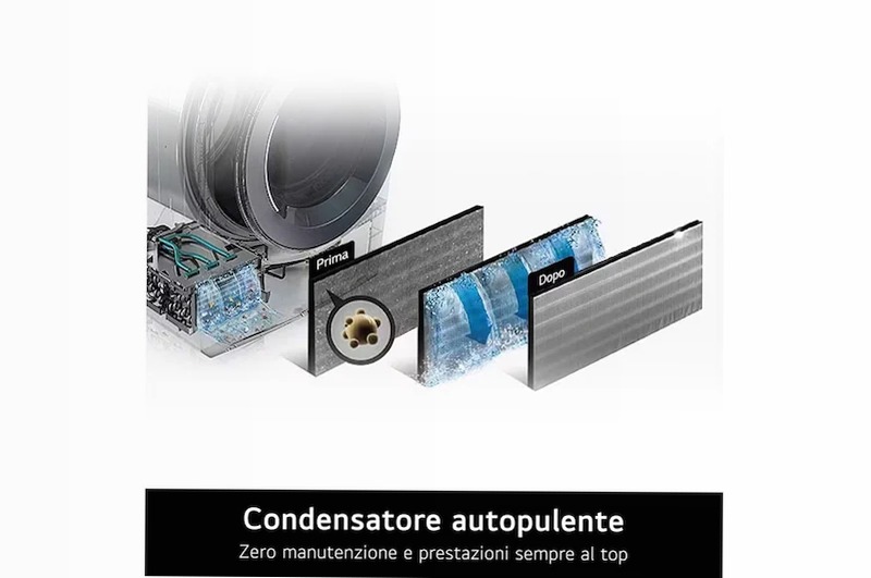 Asciugatrice LG Serie X5 - Turbo Dry, AI Dry, Wi-Fi 9kg B Bianco