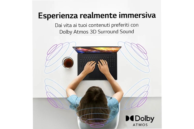 LG gram 16Z90R | Notebook Ultraleggero con Windows 11 Pro | 16", Intel® Core™ i7, 16GB RAM, SSD 1TB, Obsidian Black - 16Z90R-G.AP78D | LG Italia 16 1TB SSD NVMe 16