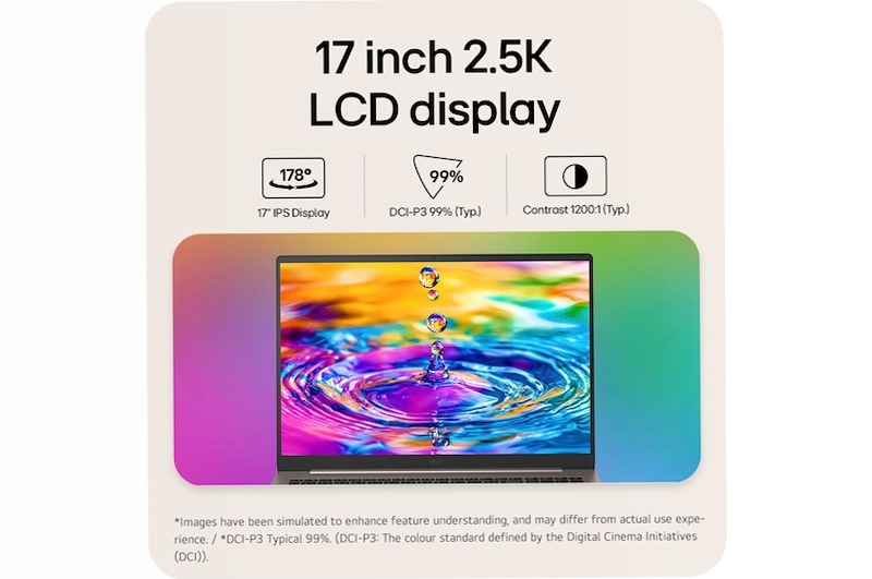 Notebook LG gram Pro AI 17" | Serie 17Z90UB-H.AU79DN | WQXGA, IPS LCD Touch, 60Hz, 30 ms | LG Italia 16 1TB Windows