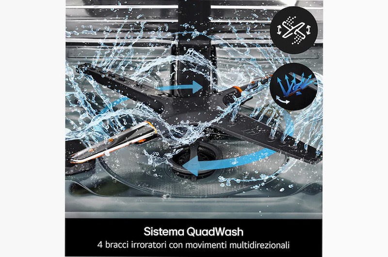Lavastoviglie libera installazione QuadWash Serie 5 B 14 Grigio