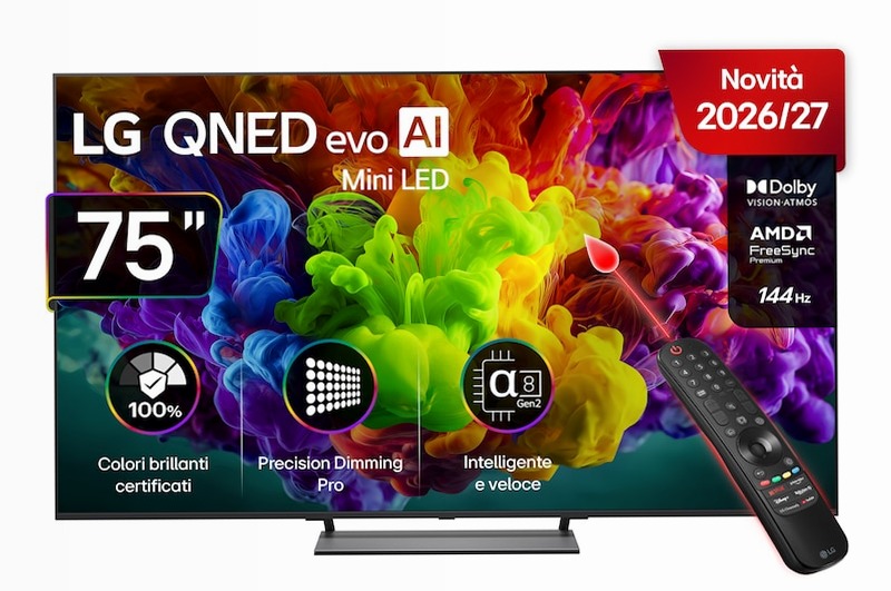 TV 75 pollici LG QNED evo AI Mini LED QNED93B 4K Smart TV 2026 - 75QNED93B6A | LG Italia 75" Mini-LED