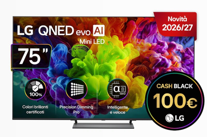 TV 75 pollici LG QNED evo AI Mini LED QNED93B 4K Smart TV 2026 - 75QNED93B6A | LG Italia 75" Mini-LED