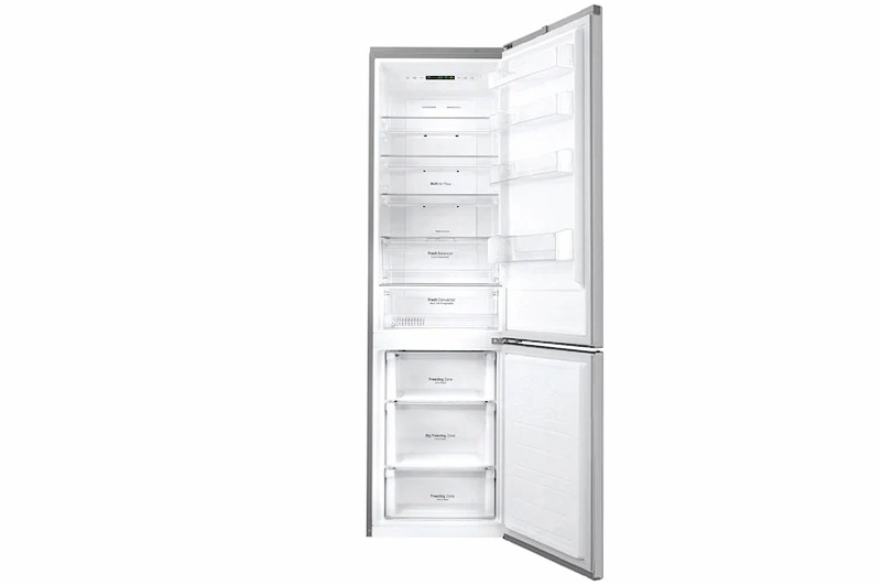 LG Frigorifero Combinato -10% Maniglie integrate Display interno LED finitura Inox Saffiano A 343lt