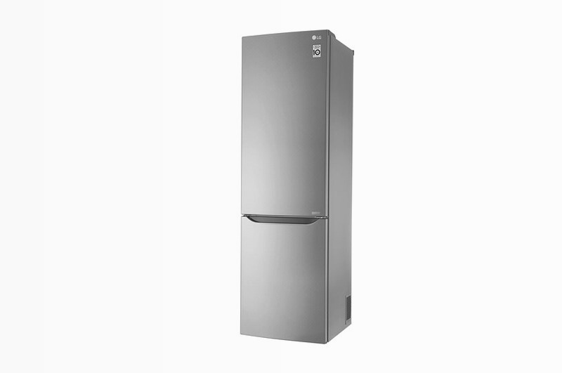 LG Frigorifero Combinato -10% Maniglie integrate Display interno LED finitura Inox Saffiano A 343lt