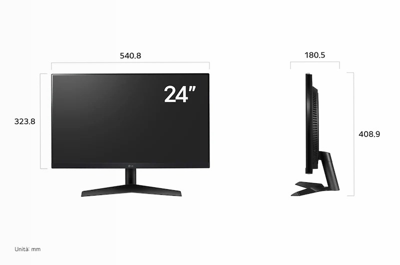Monitor gaming UltraGear 24" - Serie GS60F Fucsia