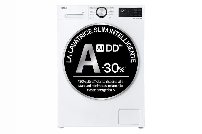 Lavatrice Slim 8kg Next AI DD™ | Serie X5 Classe A 1200rpm Bianco