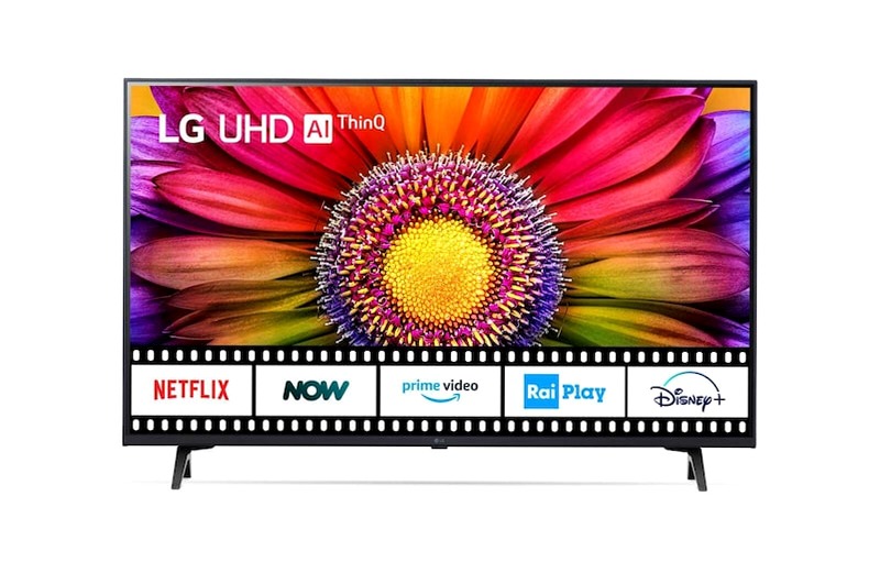 TV UHD | Serie UR80 43'' | 4K, α5 Gen6, HDR10, 20W, 3 HDMI, Game Optimizer, Wi-Fi 5, Smart TV WebOS 23 - 43UR80006LJ | LG Italia HD