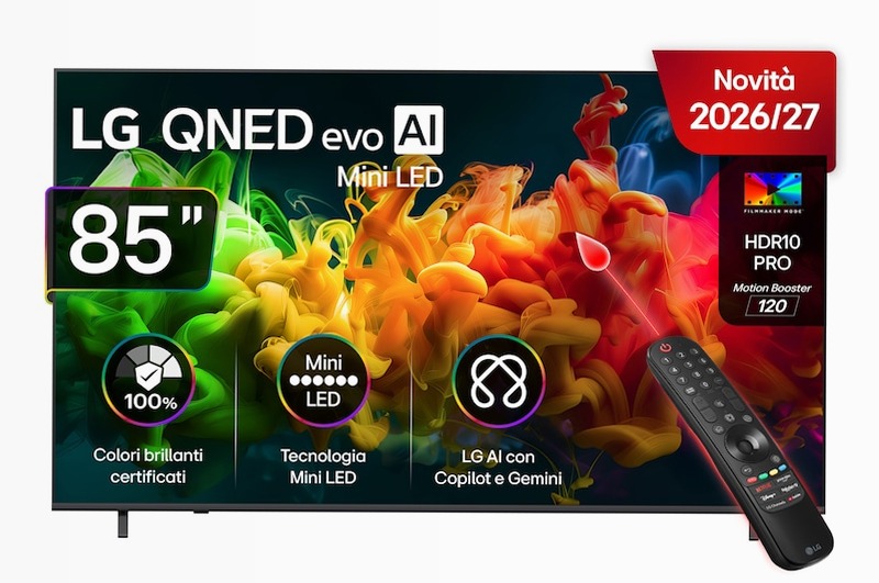 TV 85 pollici LG QNED evo AI MiniLED QNED80B 4K Smart TV 2026 - 85QNED80B6A | LG Italia 85" HD