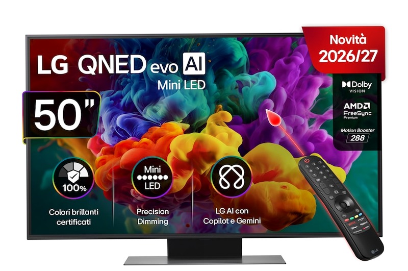 TV 50 pollici LG QNED evo AI Mini LED QNED87B 4K Smart TV 2026 - 50QNED87B6A | LG Italia 50" HD Mini-LED