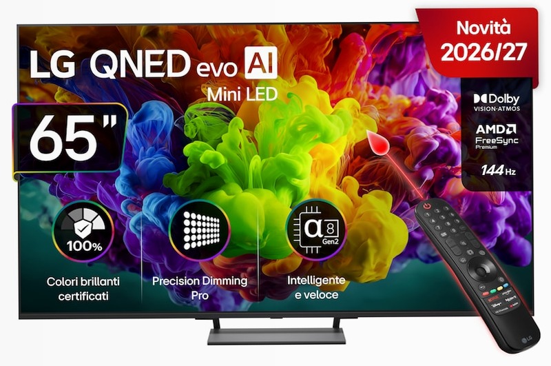 TV 65 pollici LG QNED evo AI Mini LED QNED93B 4K Smart TV 2026 - 65QNED93B6A | LG Italia 65" HD Mini-LED