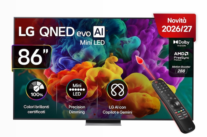 TV 86 pollici LG QNED evo AI Mini LED QNED86B 4K Smart TV 2026 - 86QNED86B6B | LG Italia 86" HD