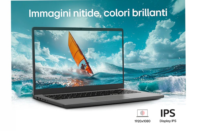 Notebook gram Book 15.6", Windows 11 Pro, Processore Intel® Core™ i5, 16GB RAM, Tasto Copilot, Silver | LG Italia 16 15,6"