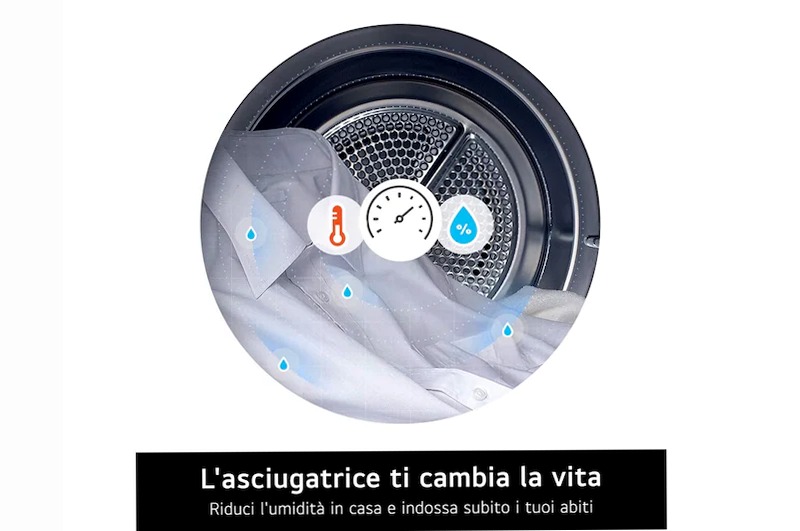 Asciugatrice 8kg Pompa di calore - Serie A1 Classe D A Bianco