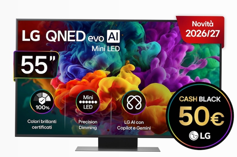 TV 55 pollici LG QNED evo AI Mini LED QNED87B 4K Smart TV 2026 - 55QNED87B6A | LG Italia 55" HD Mini-LED