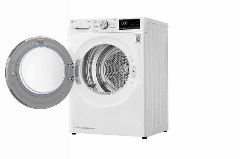 LG RH80V9AVHN Asciugatrice 8kg C | Asciugatura Delicata e Eco Efficiente Bianco