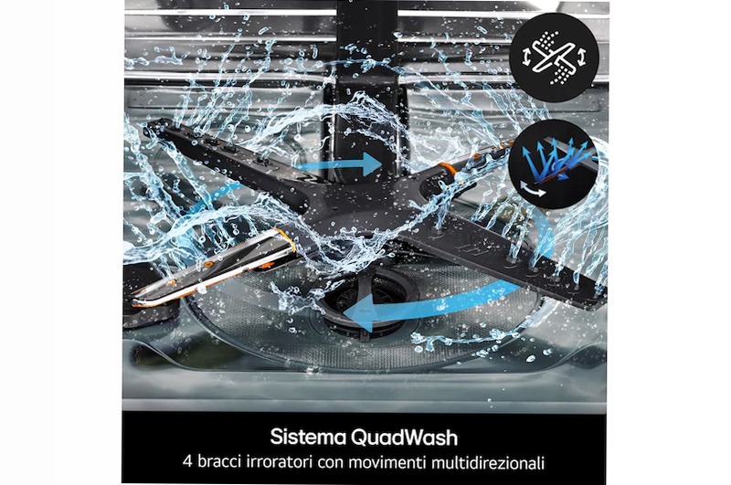 Lavastoviglie libera installazione QuadWash Serie 3 B 14 Acciaio