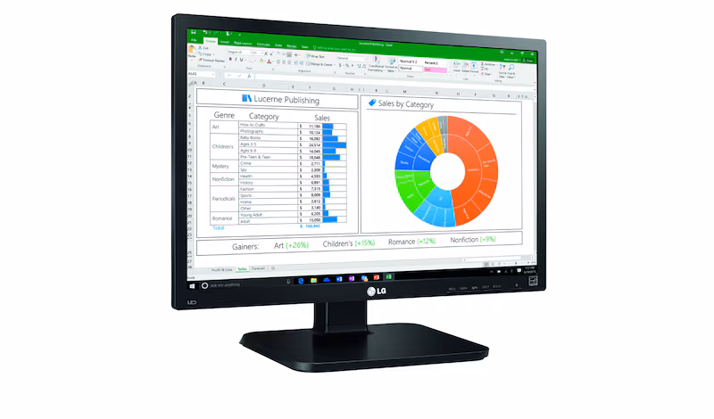 LG Monitor PC IPS 24" Linea Office Pivot Beige 1920 x 1200