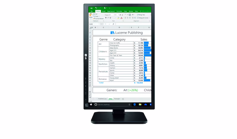 LG Monitor PC IPS 24" Linea Office Pivot Beige 1920 x 1200