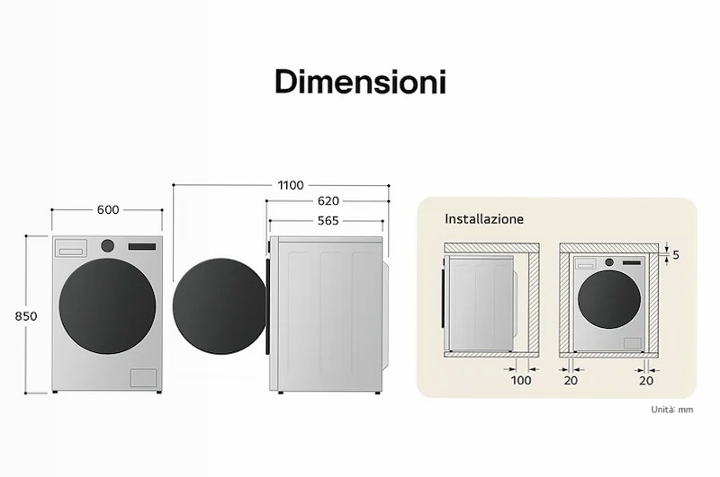LG F4R3710NSWW - Lavatrice Classe A-10% White 1400rpm 10kg Bianco