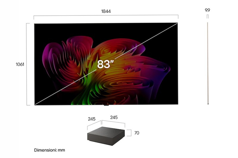 Wallpaper TV 83 pollici LG OLED evo AI W6 True Wireless 4K Smart TV 2026 - LG Italia 83" HD