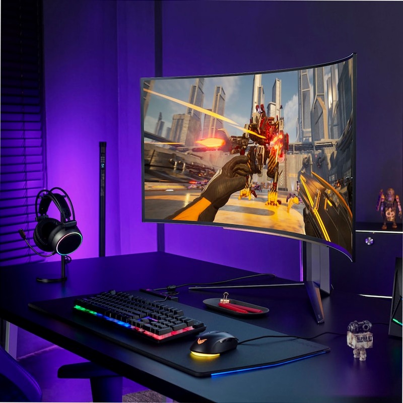 Monitor OLED UltraGear 45" QHD Curvo 44.5" Fucsia