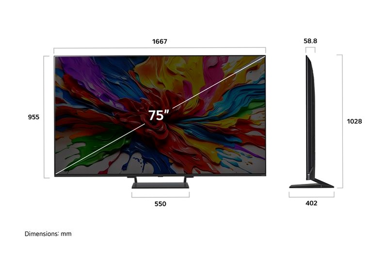 TV 75 pollici LG QNED93 MiniLED 4K Smart TV Beige 75" HD LED