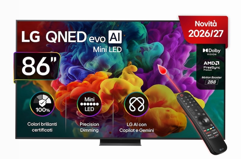 TV 86 pollici LG QNED evo AI Mini LED QNED87B 4K Smart TV 2026 - 86QNED87B6A | LG Italia 86" HD