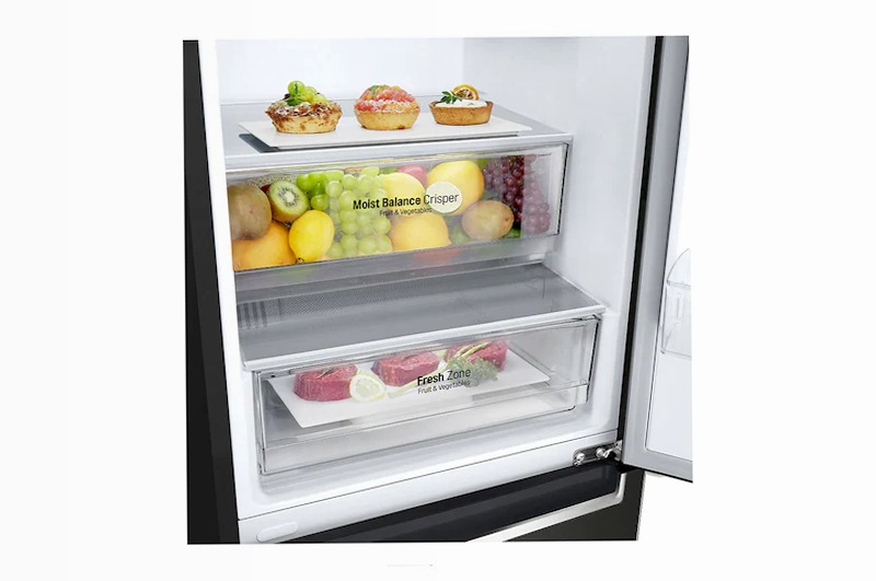 Frigorifero combinato LG GBF61BLHMN - Classe E, 340L Nero E 340lt
