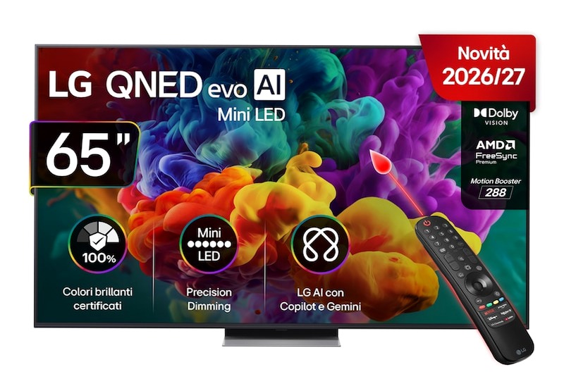 TV 65 pollici LG QNED evo AI Mini LED QNED86B 4K Smart TV 2026 - 65QNED86B6B | LG Italia 65" HD Mini-LED