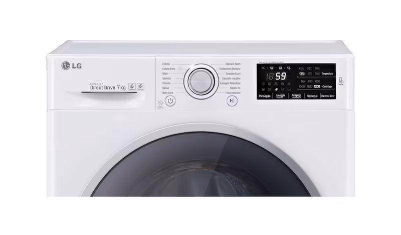 LG Lavatrice Slim TurboWash™ 7 Kg Oblò cromato 7kg Acciaio