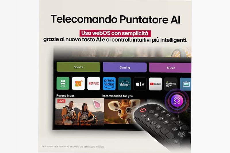 LG QNED87 43 pollici - Smart TV 2025 Beige 43" HD