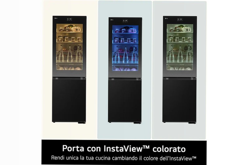 Frigorifero LG GBG7190CEV InstaView MoodUP Nero C Combinato 349lt