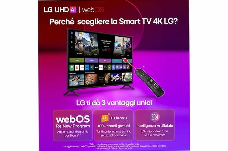 TV UHD | Serie UR91 43'' | 4K, α5 Gen6, HDR10, 20W, 3 HDMI, Game Optimizer, Wi-Fi 5, Smart TV WebOS 23 - 43UR91006LA | LG Italia HD