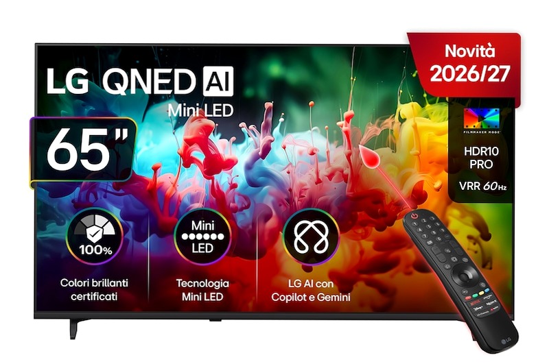 TV 65 pollici LG QNED AI MiniLED QNED70B 4K Smart TV 2026 - 65QNED70B6C | LG Italia 65" HD Mini-LED