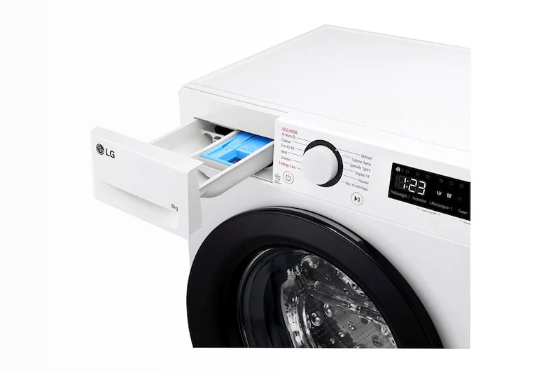 Lavatrice Slim 8kg AI DD™ - Classe A-10% | LG Italia 1200rpm Bianco
