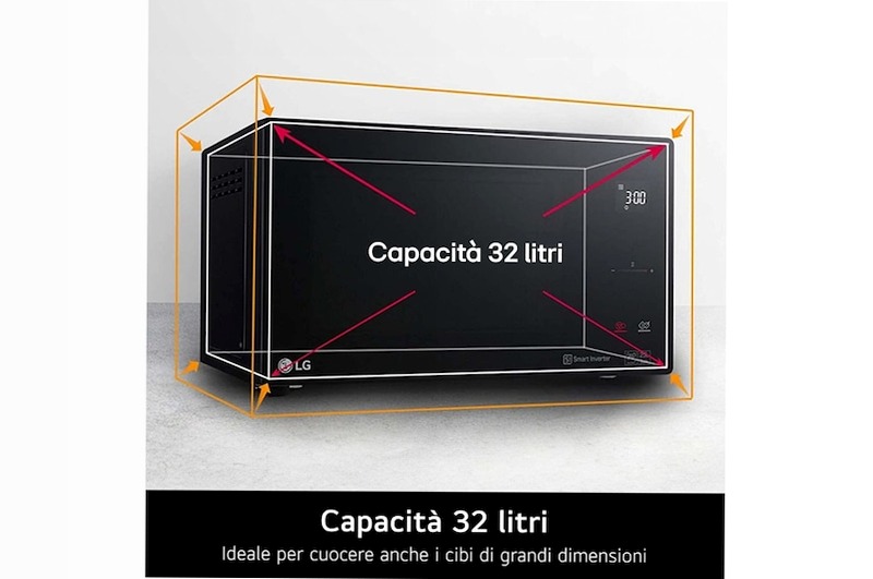 Microonde LG 32 Litri - Grill e Frittura Leggera Nero