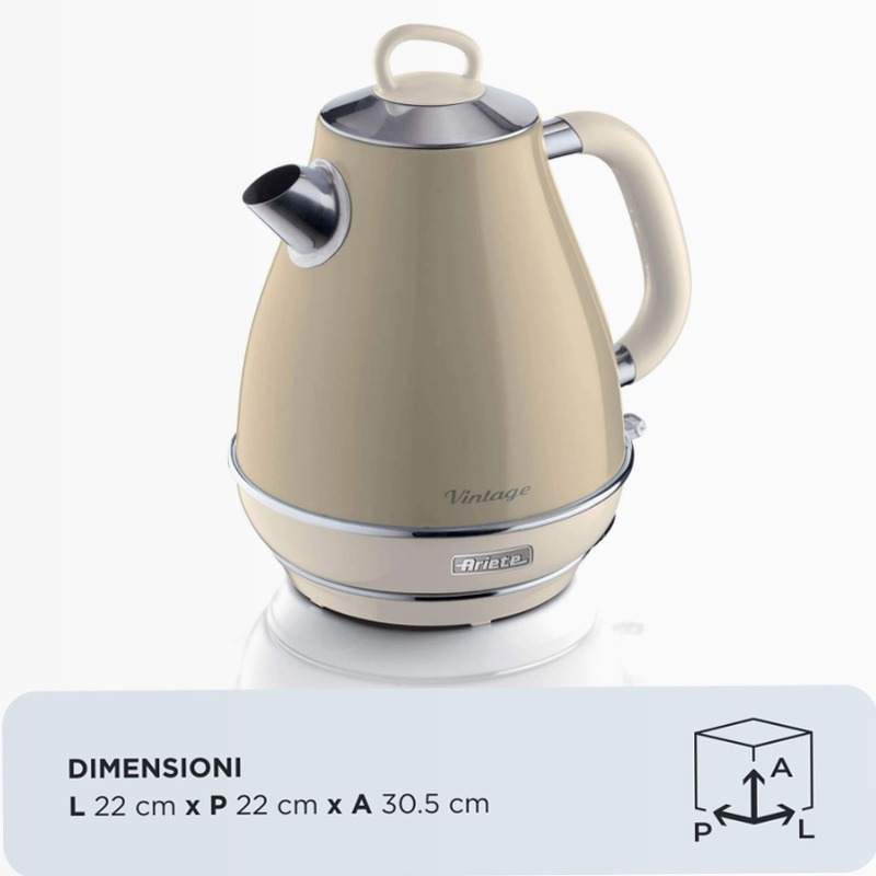 Bollitore Elettrico 1,7 Litri | Vintage | Ariete 2869 Beige