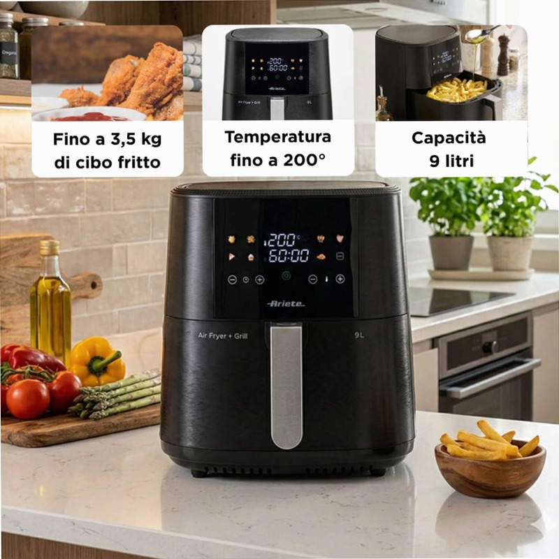 Friggitrice ad Aria 9L 4630/10 Ariete Nero