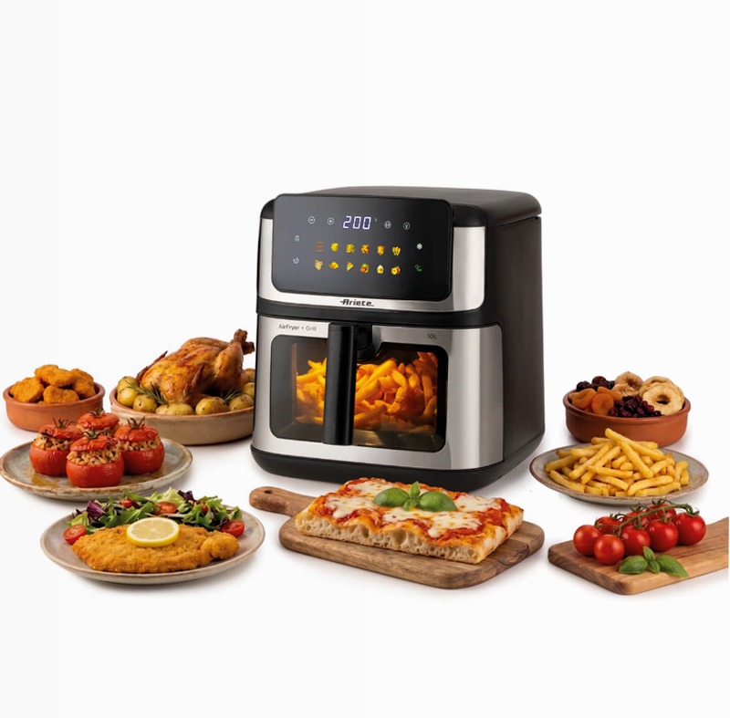 Friggitrice ad aria 10L Ariete 4642 Metal Titanio 10lt