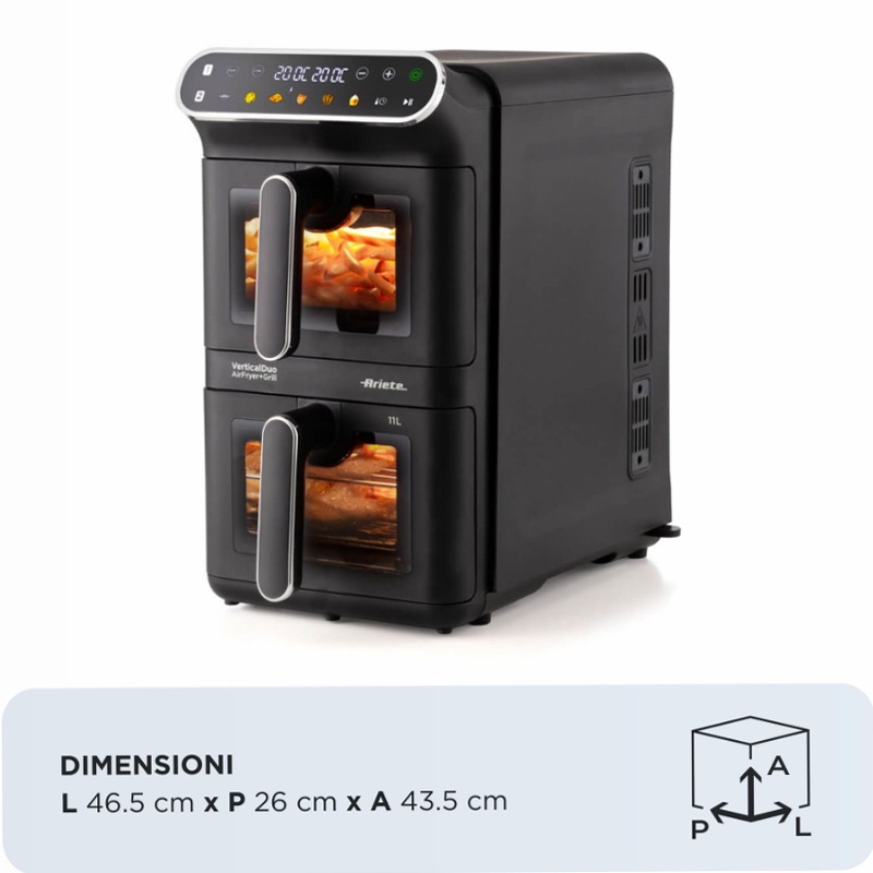 Friggitrice ad Aria Duo Vertical Ariete 11lt