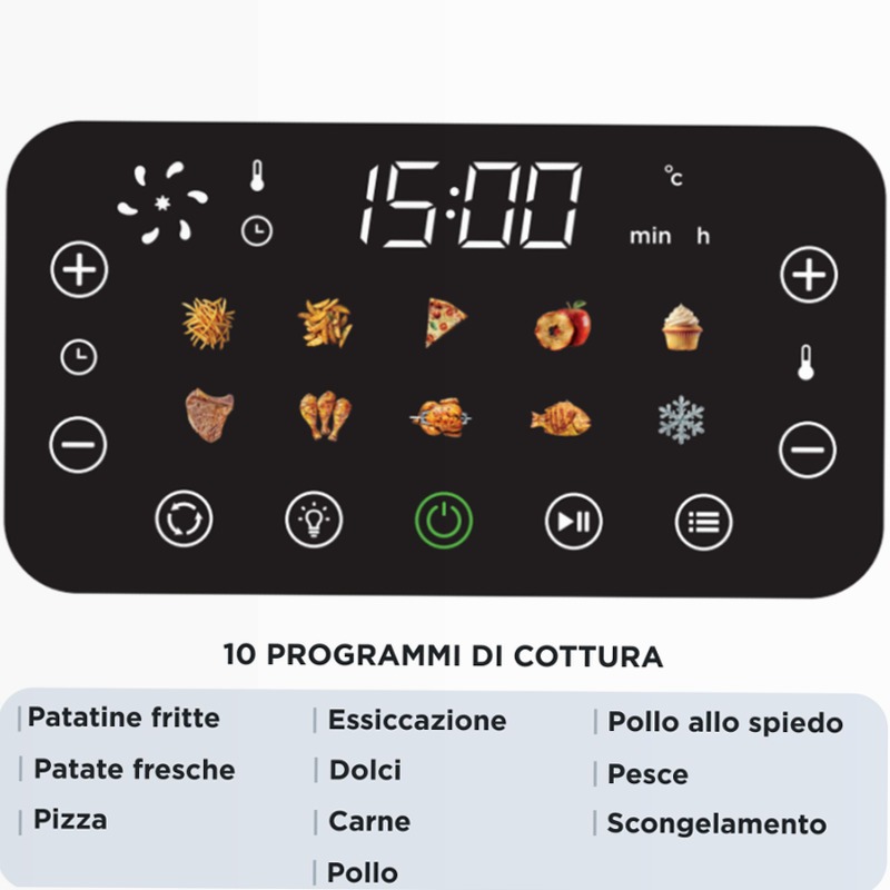 Friggitrice ad Aria e Forno 12L | Ariete 4641 Nero 12lt