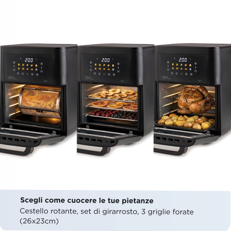 Friggitrice ad Aria e Forno 12L | Ariete 4641 Nero 12lt