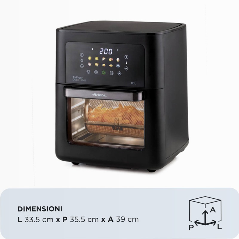 Friggitrice ad Aria e Forno 12L | Ariete 4641 Nero 12lt